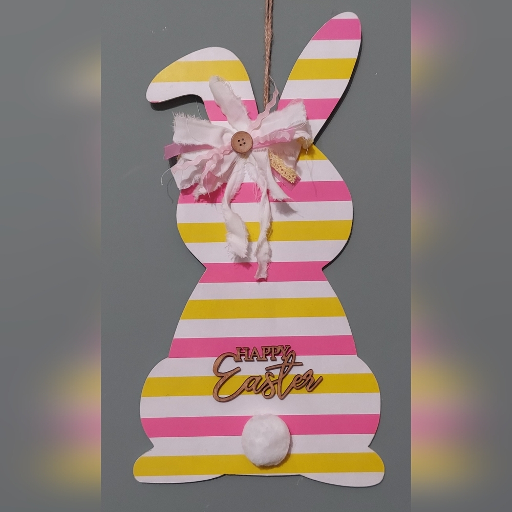 Striped Easter Bunny Wall Decor